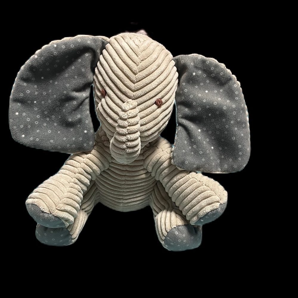 Bunnies by the bay baby Elephant Texture Ribbed Plush Lovey animal Grey Plush 8”